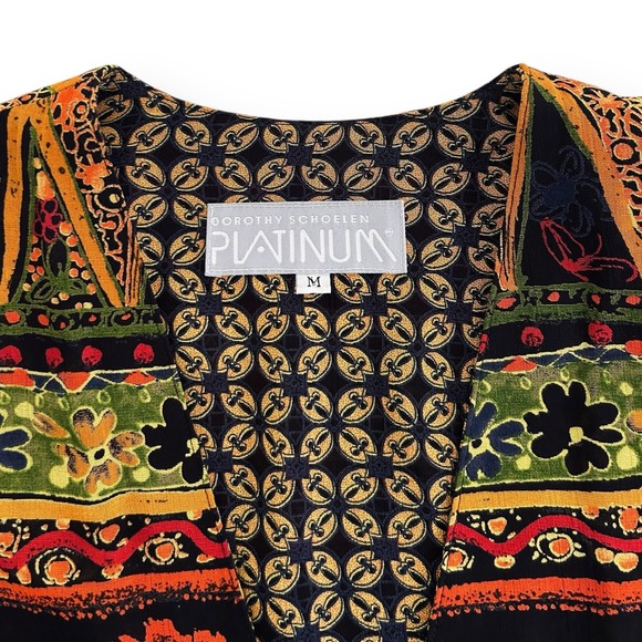 Dorothy Schoelen Platinum Vintage Medium Black Multi Long Sleeve Sheer Jacket - Picture 12 of 16